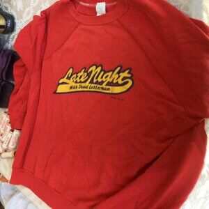 Pannill Red Unisex XL sweatshirt, Late Night with David Letterman